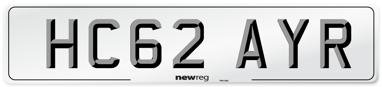 HC62 AYR Number Plate from New Reg